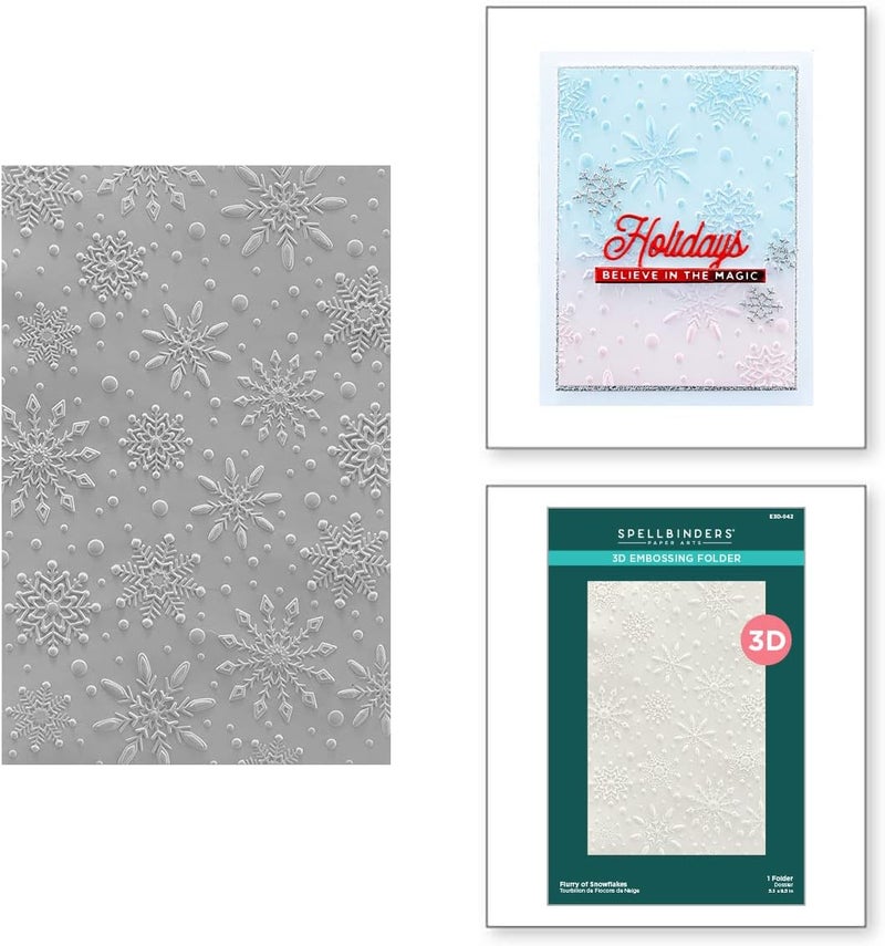 Spellbinders 3D Embossing Folder 5.5"x8.5" - Flurry of Snowflakes - Image 2